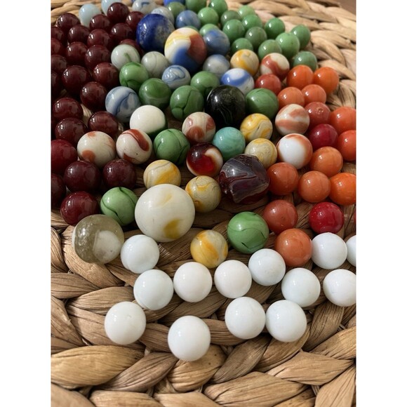 Antique & Vintage Marbles Swirl Marble Glass 2 Lbs Vintage Estate Sale Find Lot - Picture 6 of 15